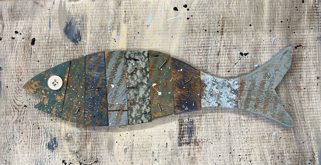 Rustic Fish Plank Art Class