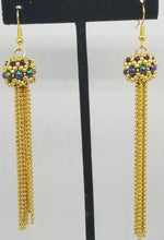 Load image into Gallery viewer, Tassel Time Crystal Ball Earrings
