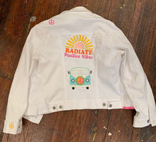 Load image into Gallery viewer, Ladies&#39; White Denim Jacket Hippie VIbes Size PL
